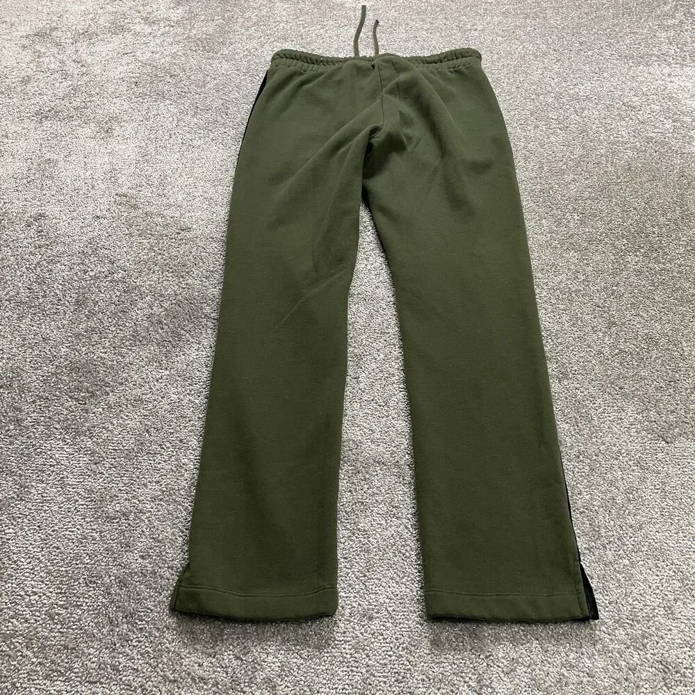 St. John's Bay Sweatpants Womens Small Green with Velvet Stripes Lounge 32x31
